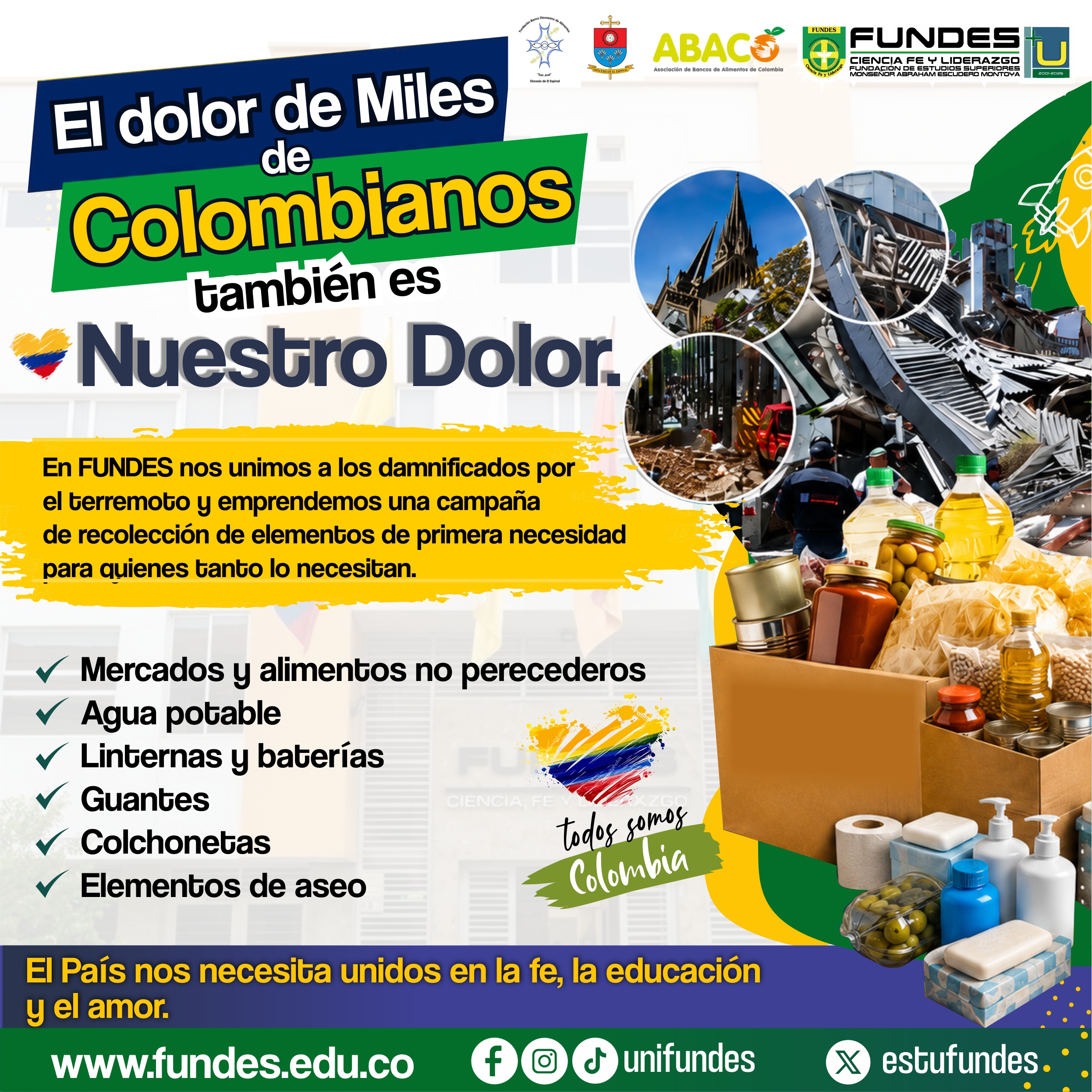 FUNDES se solidariza con las familias afectadas por el terremoto y los incendios 